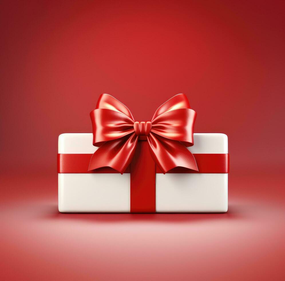 AI generated a red gift box with a bow photo