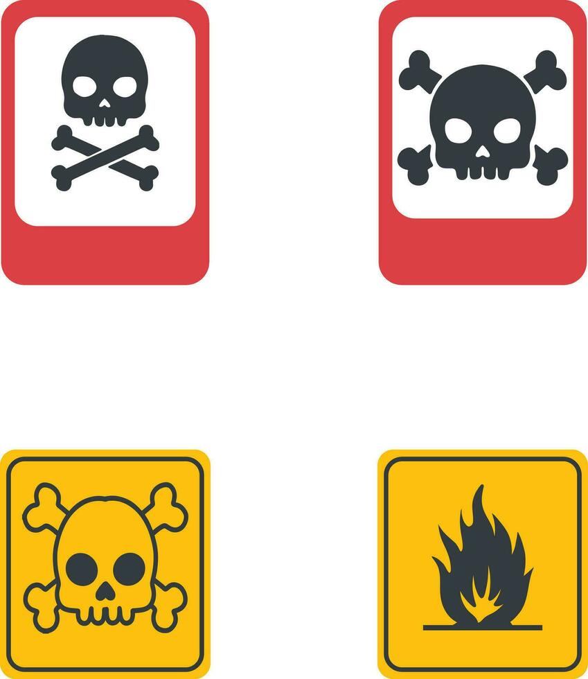 Danger Warning Attention Icon With Simple Decoration. Isolated Vector Icon Set.