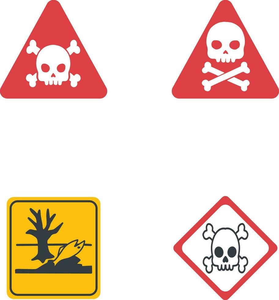 Danger Warning Attention Icon With Simple Decoration. Isolated Vector Icon Set.