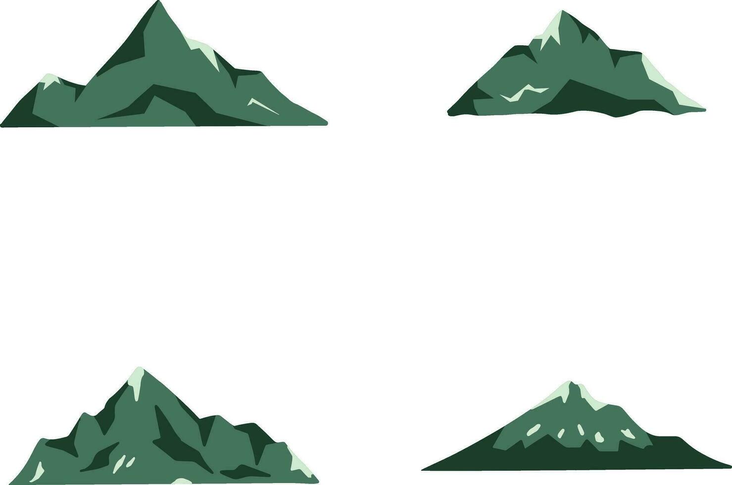 Set of International Mountain Day. Isolated On White Background. Vector Illustration.
