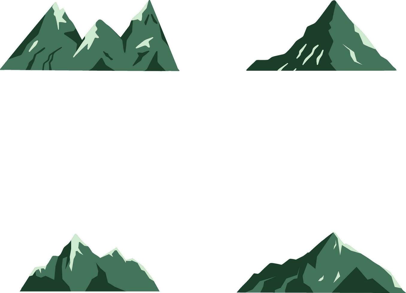 Set of International Mountain Day. Isolated On White Background. Vector Illustration.