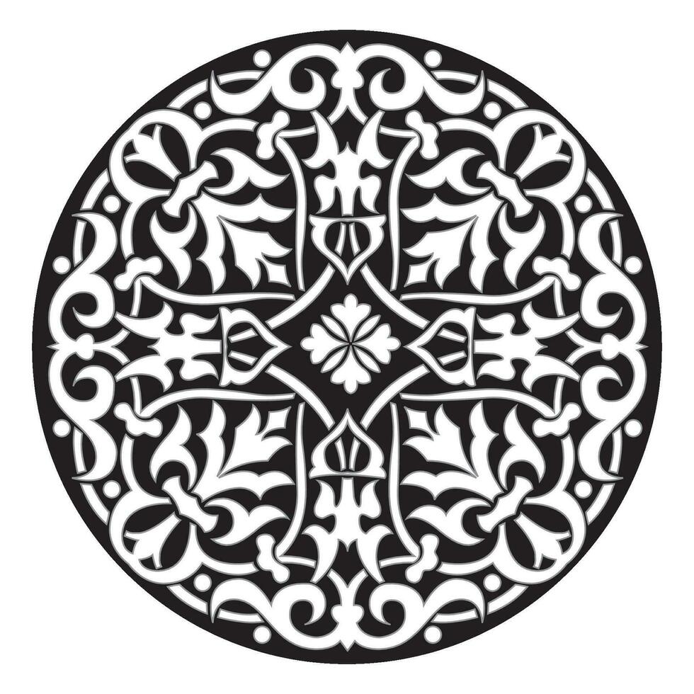Decorative arabesque and ornamental mandala symbols set isolated vector