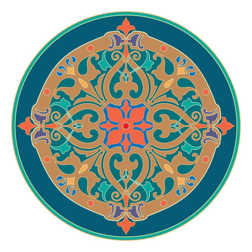 Decorative arabesque and ornamental mandala symbols set isolated vector