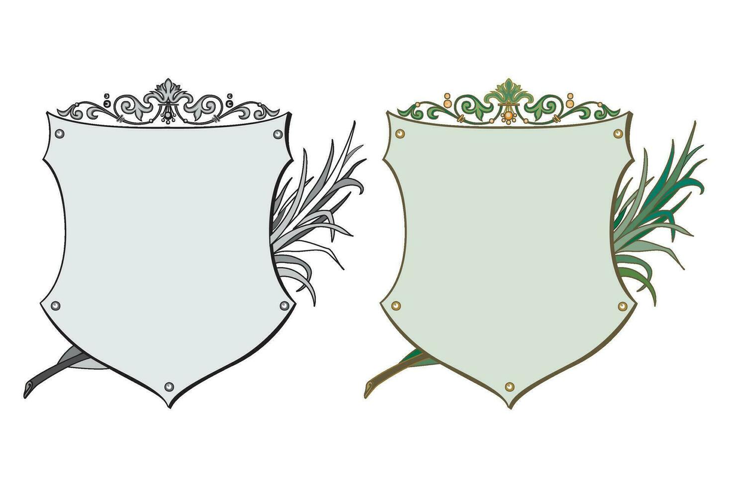 Hand drawn horizontal banners set with retro style ribbons decoration elements isolated vector illustration