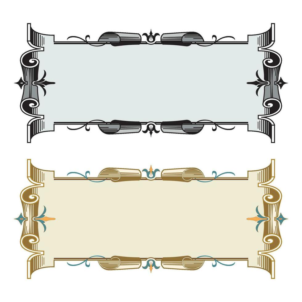 mano dibujado horizontal pancartas conjunto con retro estilo cintas decoración elementos aislado vector ilustración