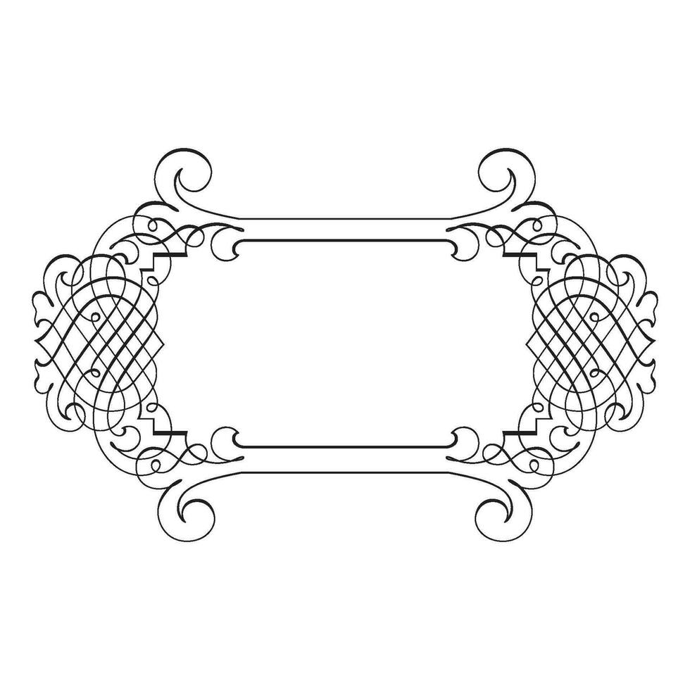 Vintage forged floral classic calligraphic retro vignette scroll frames ornamental design elements black set isolated vector