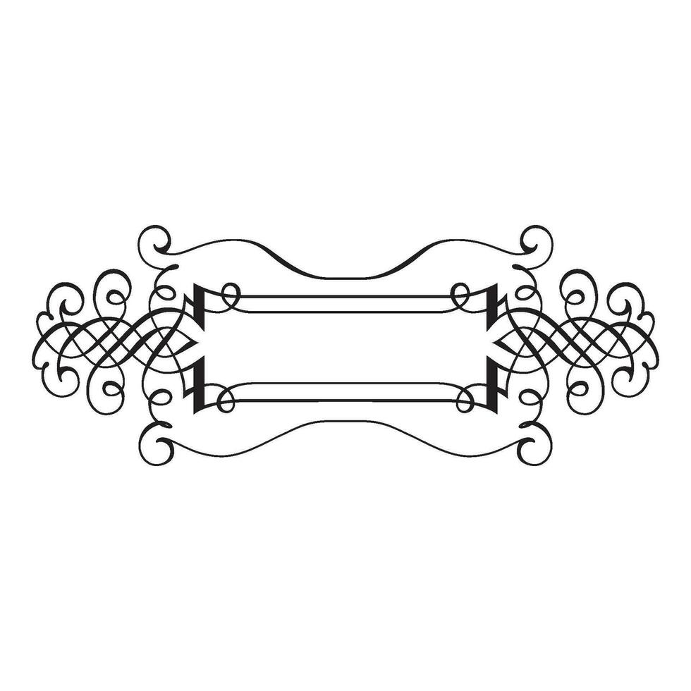 Vintage forged floral classic calligraphic retro vignette scroll frames ornamental design elements black set isolated vector