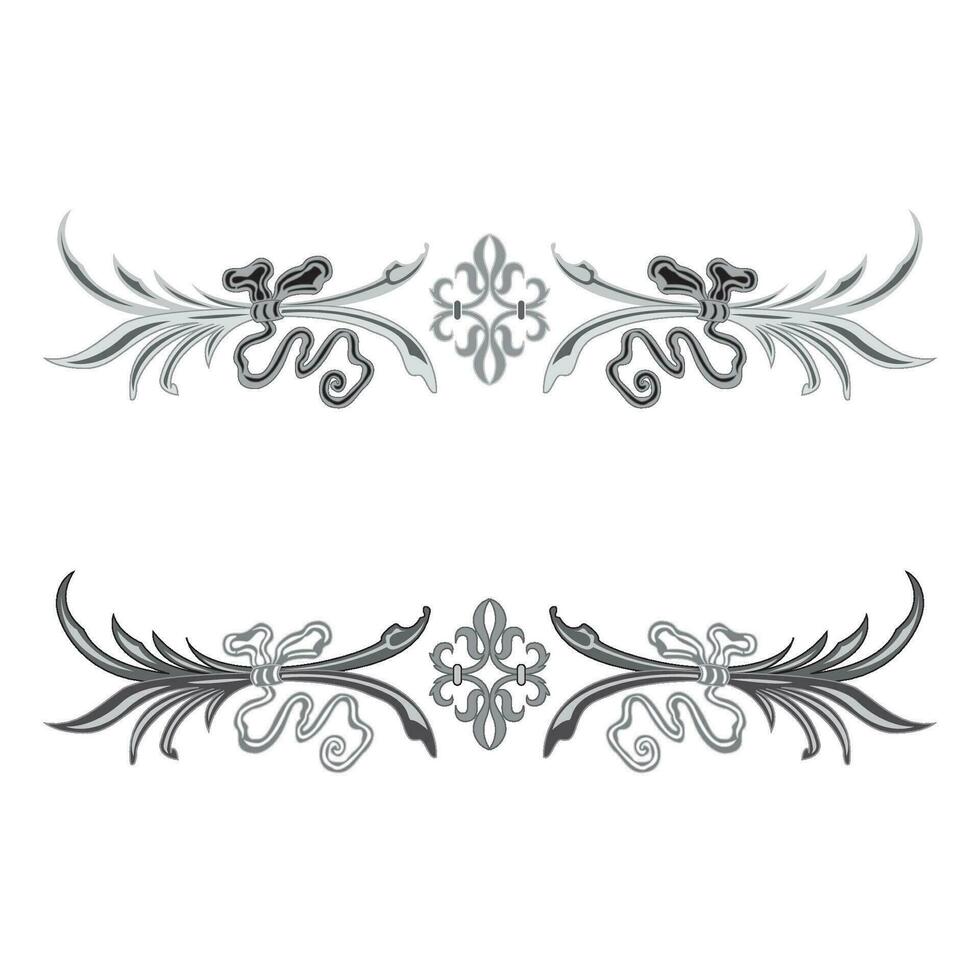 Retro chapter dividers swirl floral ornament bookmarks sketch set vector