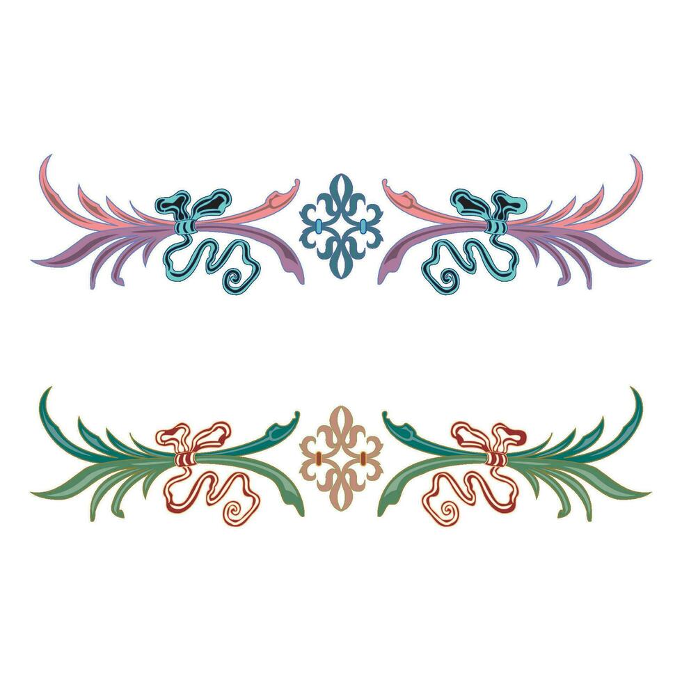 Retro chapter dividers swirl floral ornament bookmarks sketch set vector