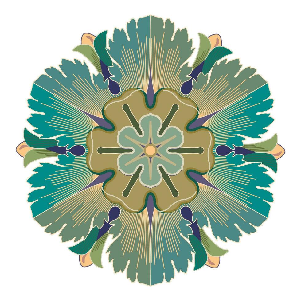 Decorative Mandala Ornamental round pattern isolated on white background vector