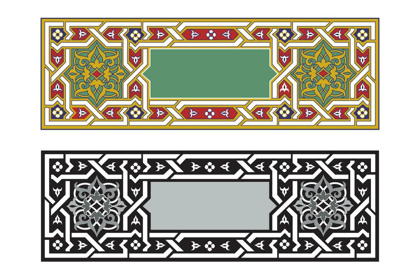 Vintage traditional realistic black and color frames set on white background isolated vector illustration