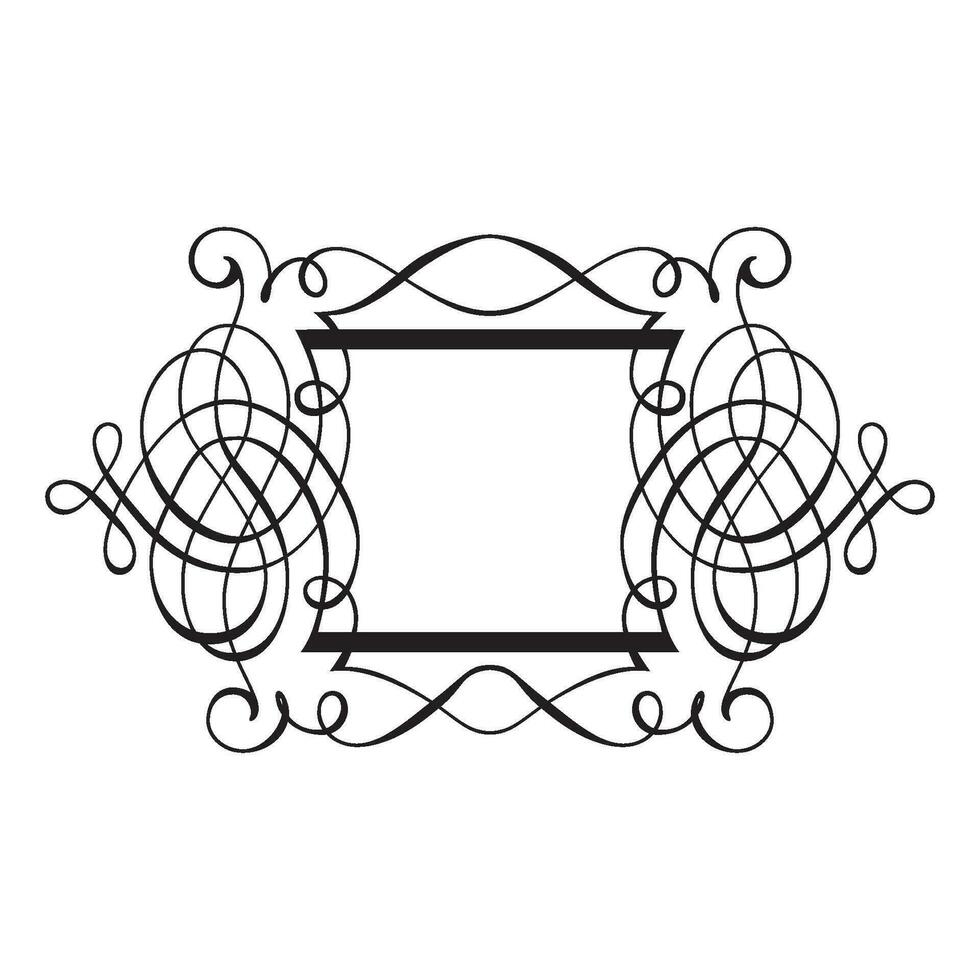 Vintage forged floral classic calligraphic retro vignette scroll frames ornamental design elements black set isolated vector
