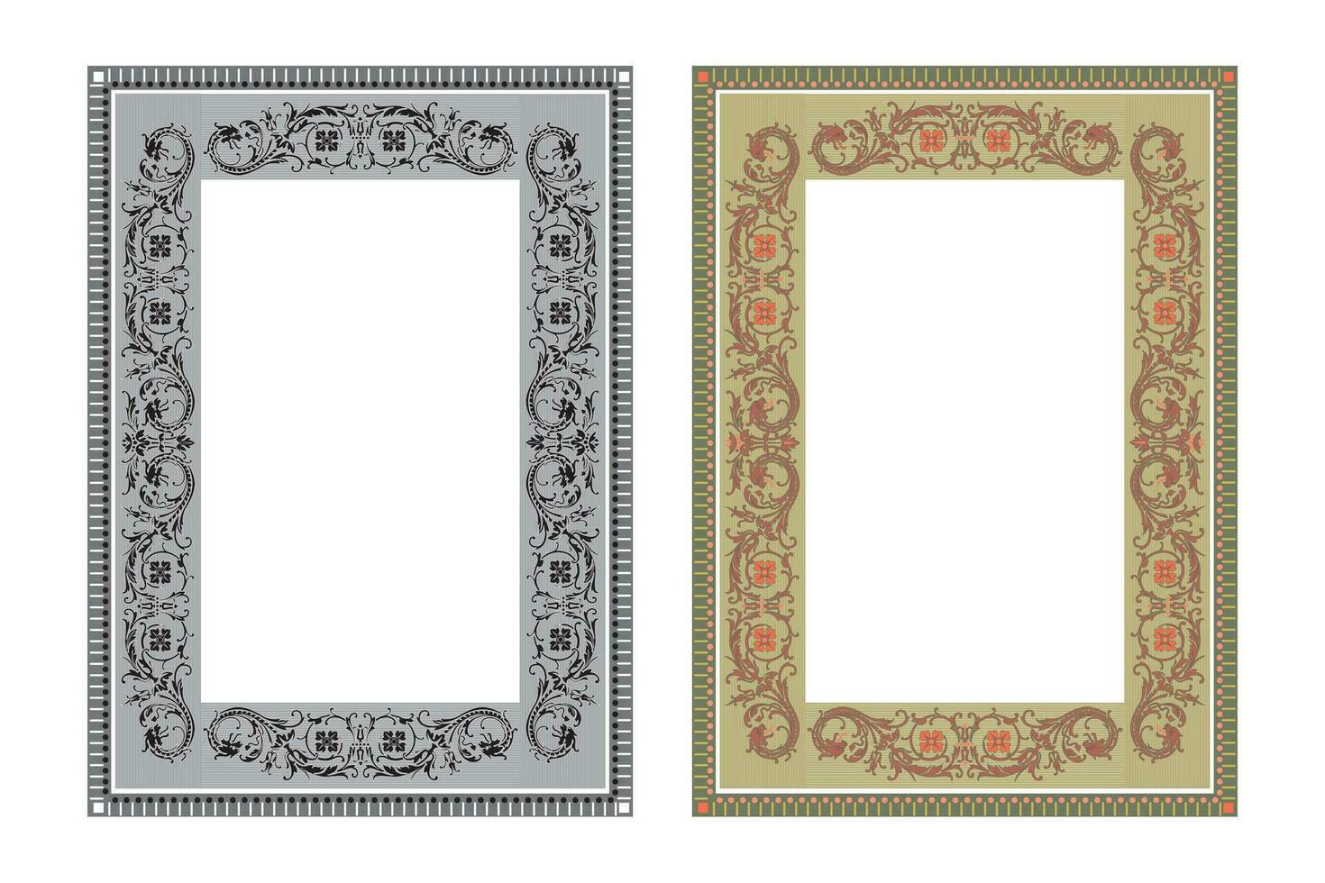 Vintage traditional realistic frames set on white background isolated vector illustration