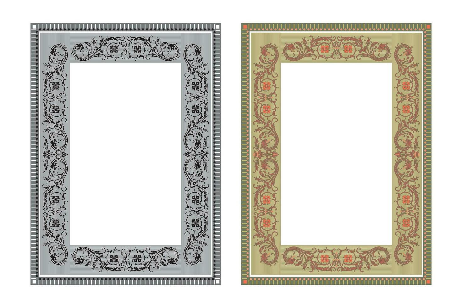 Vintage traditional realistic frames set on white background isolated vector illustration