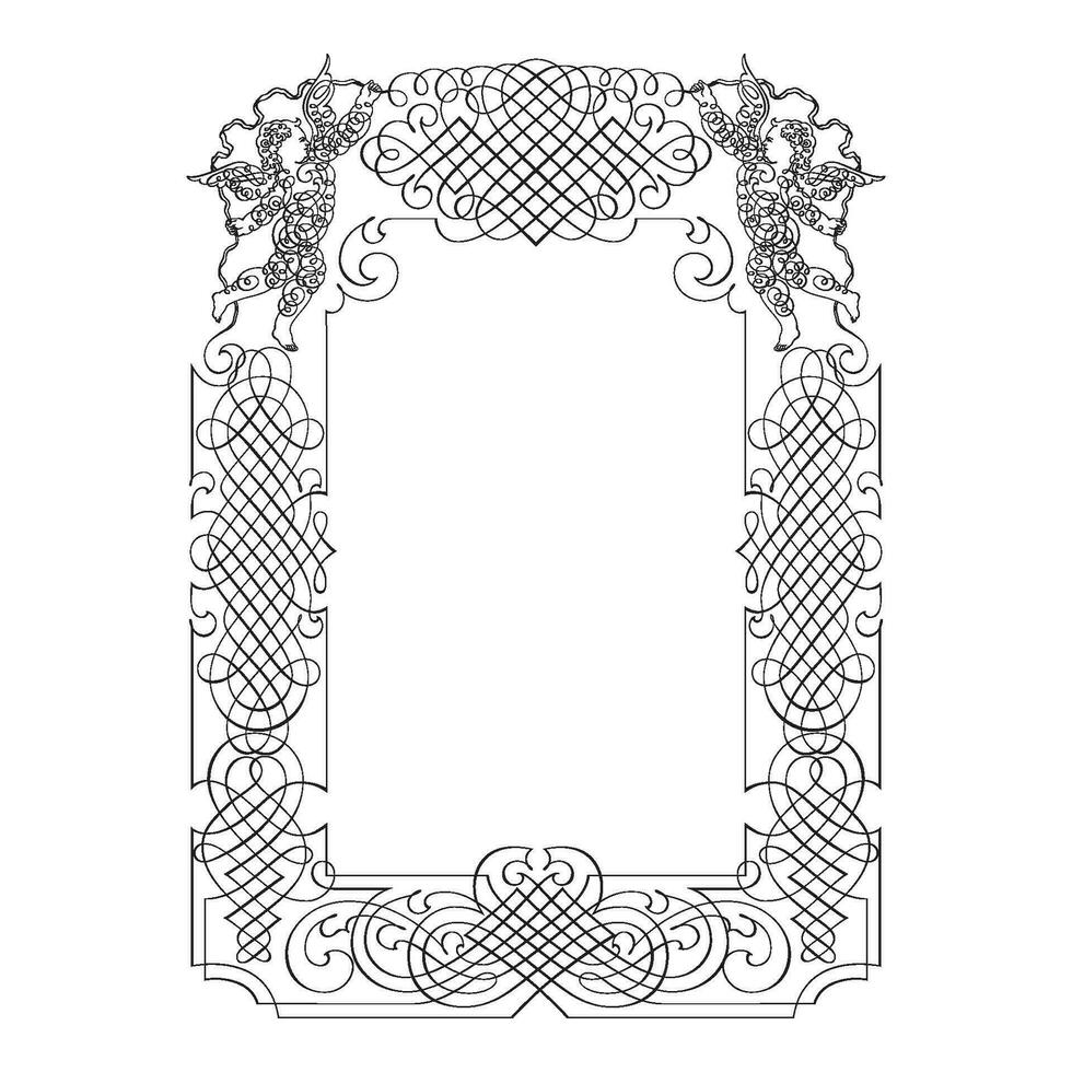 Vintage forged floral classic calligraphic retro vignette scroll frames ornamental design elements black set isolated vector