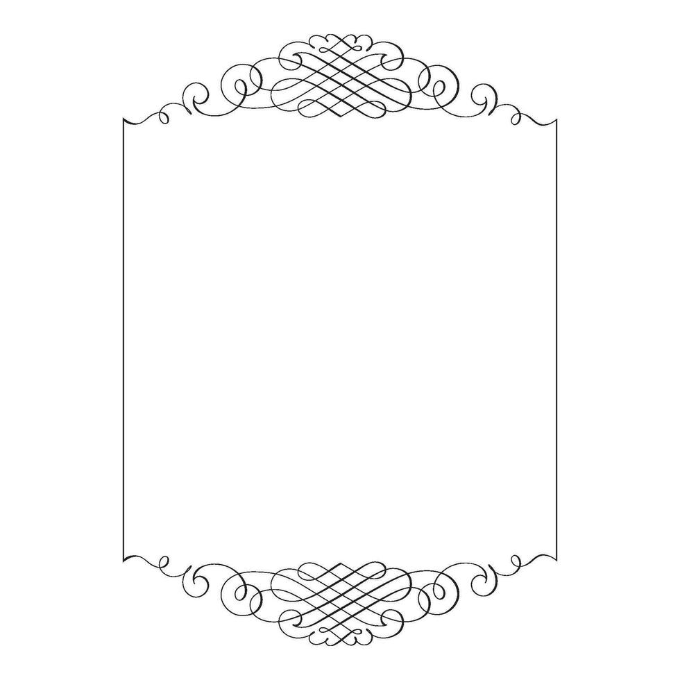 Vintage forged floral classic calligraphic retro vignette scroll frames ornamental design elements black set isolated vector