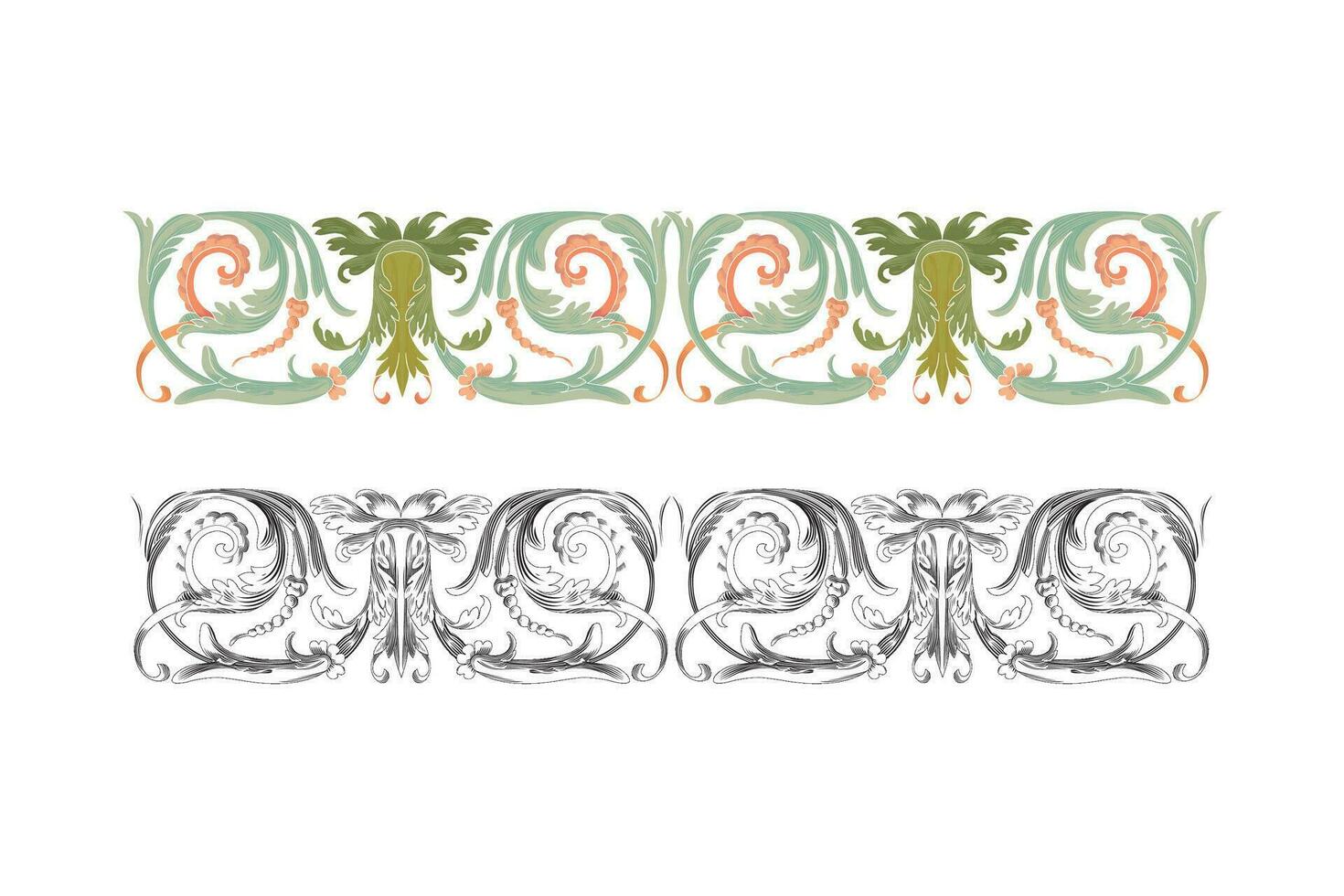 Vintage floral calligraphic floral vignette scroll corners ornamental design elements black set isolated vector