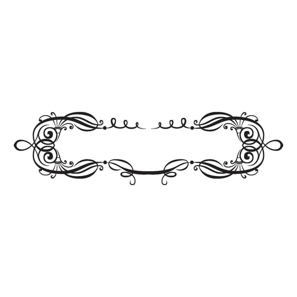 Vintage forged floral classic calligraphic retro vignette scroll frames ornamental design elements black set isolated vector