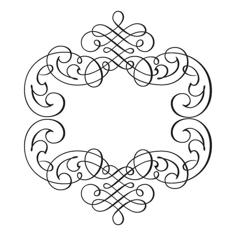 Clásico falsificado floral clásico caligráfico retro viñeta Desplazarse marcos ornamental diseño elementos negro conjunto aislado vector