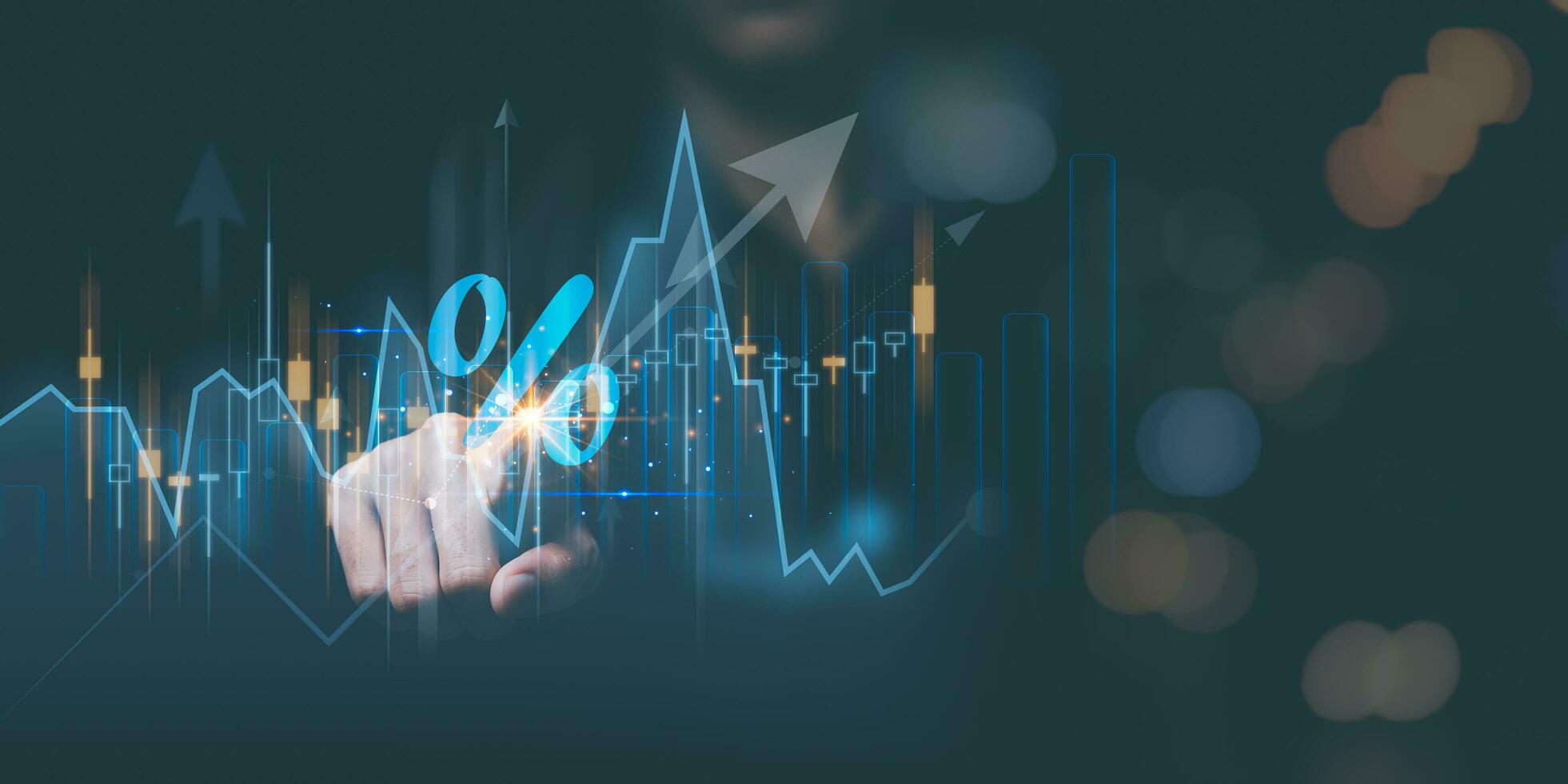 concept interest rates and dividends ,investment growth percentage and interest on deposits ,increase in interest rates ,Retirement returns ,increase of business profits,finance and investment photo