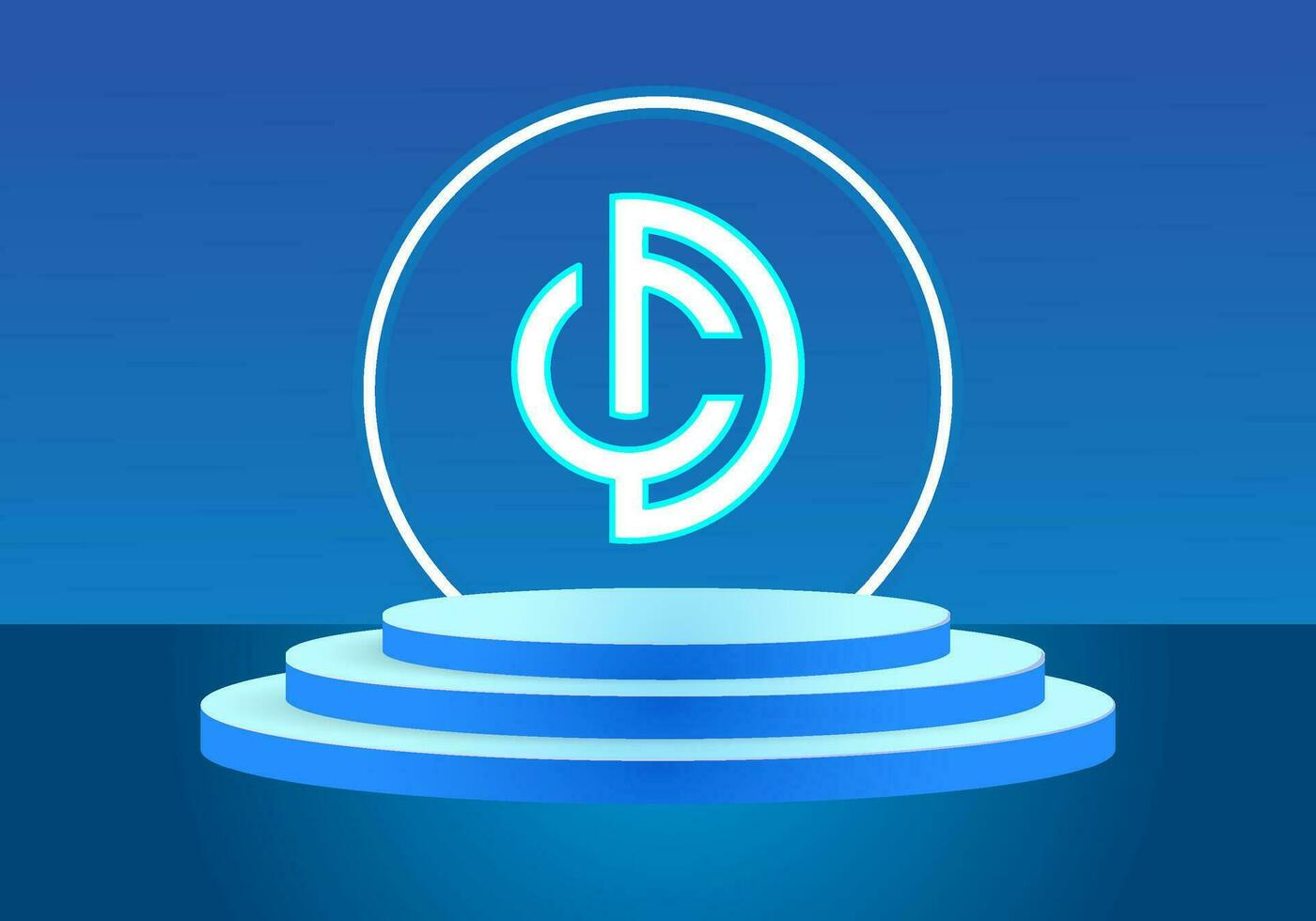 letra discos compactos azul logo signo. vector logo diseño para negocio.