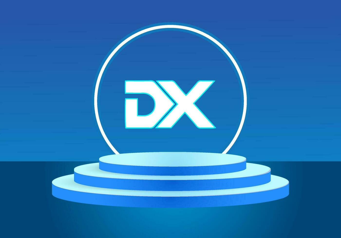Letter Dx blue logo sign. Vector logo design for business.