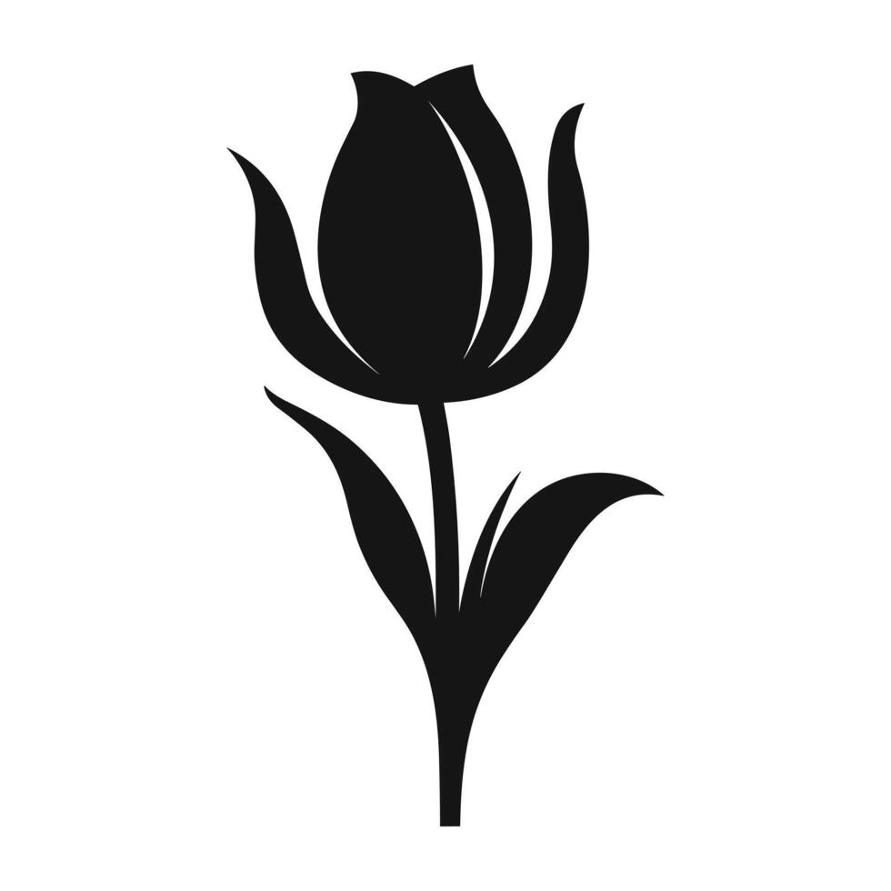 A Tulip Flower Vector Silhouette free