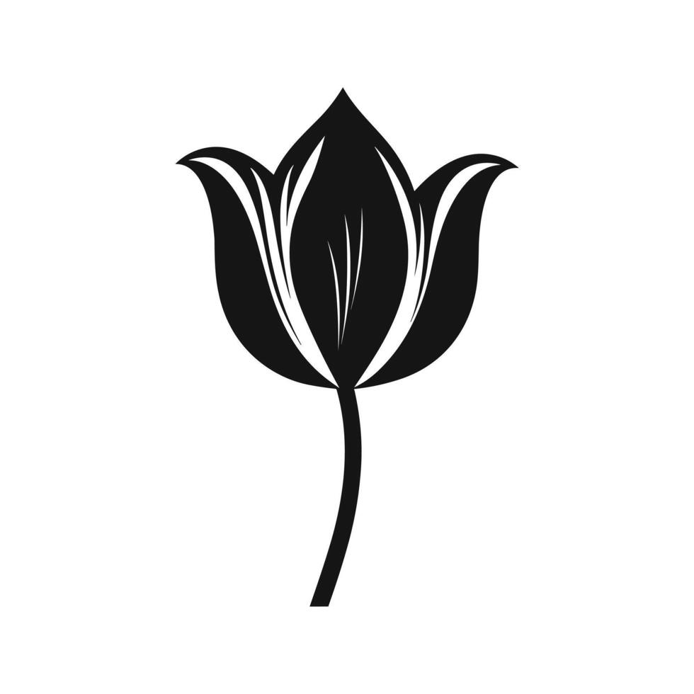 A Tulip Flower Vector Silhouette free