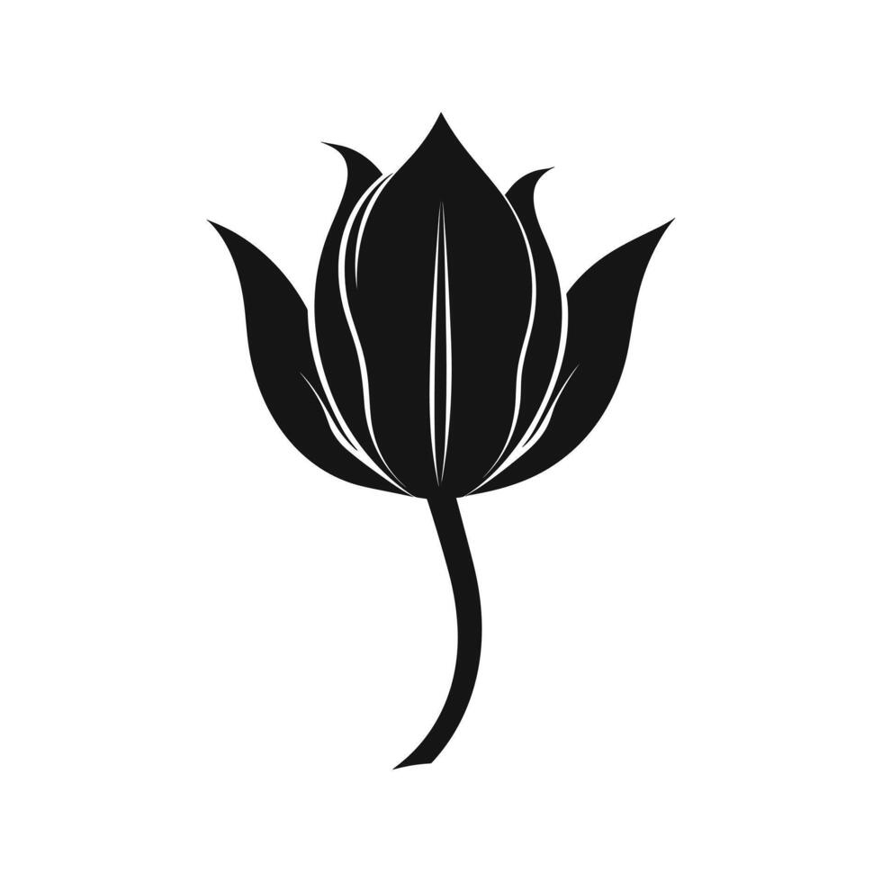 A Tulip Flower Vector Silhouette free