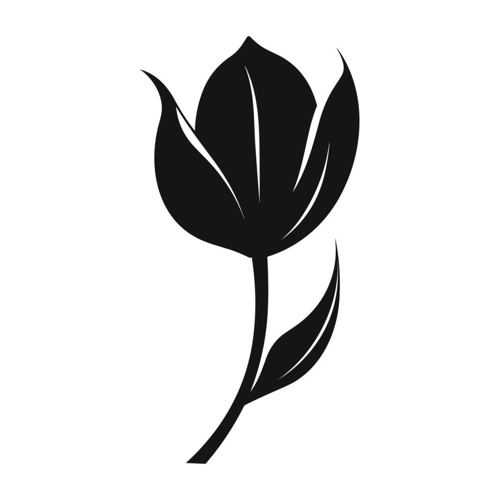 A Tulip Flower Vector Silhouette free