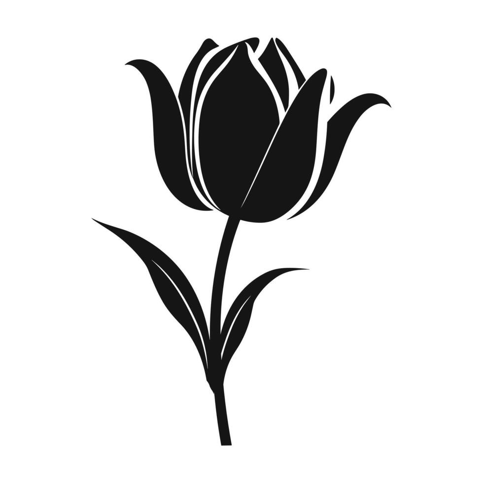 un tulipán flor vector silueta gratis