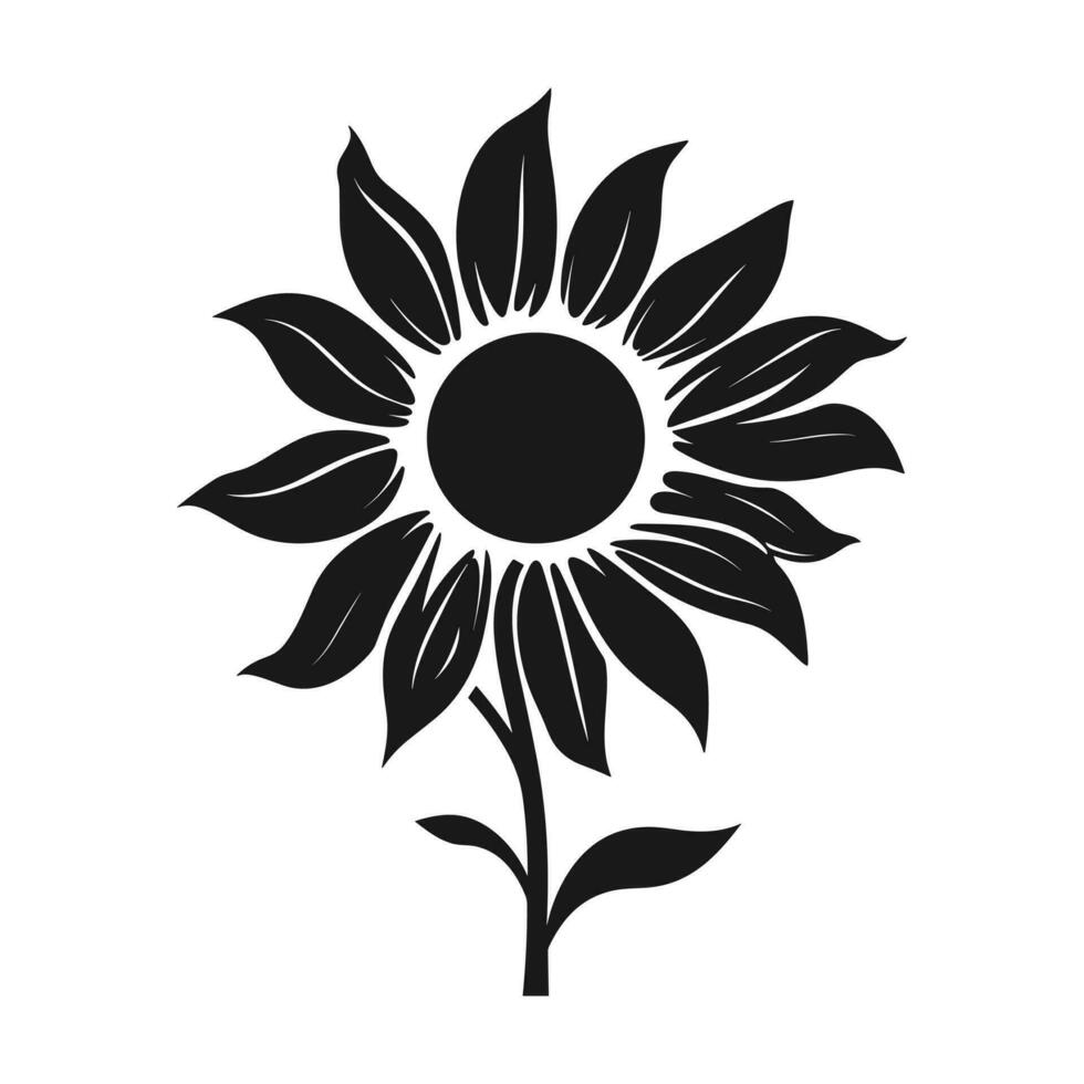 A Sunflower Vector Silhouette free