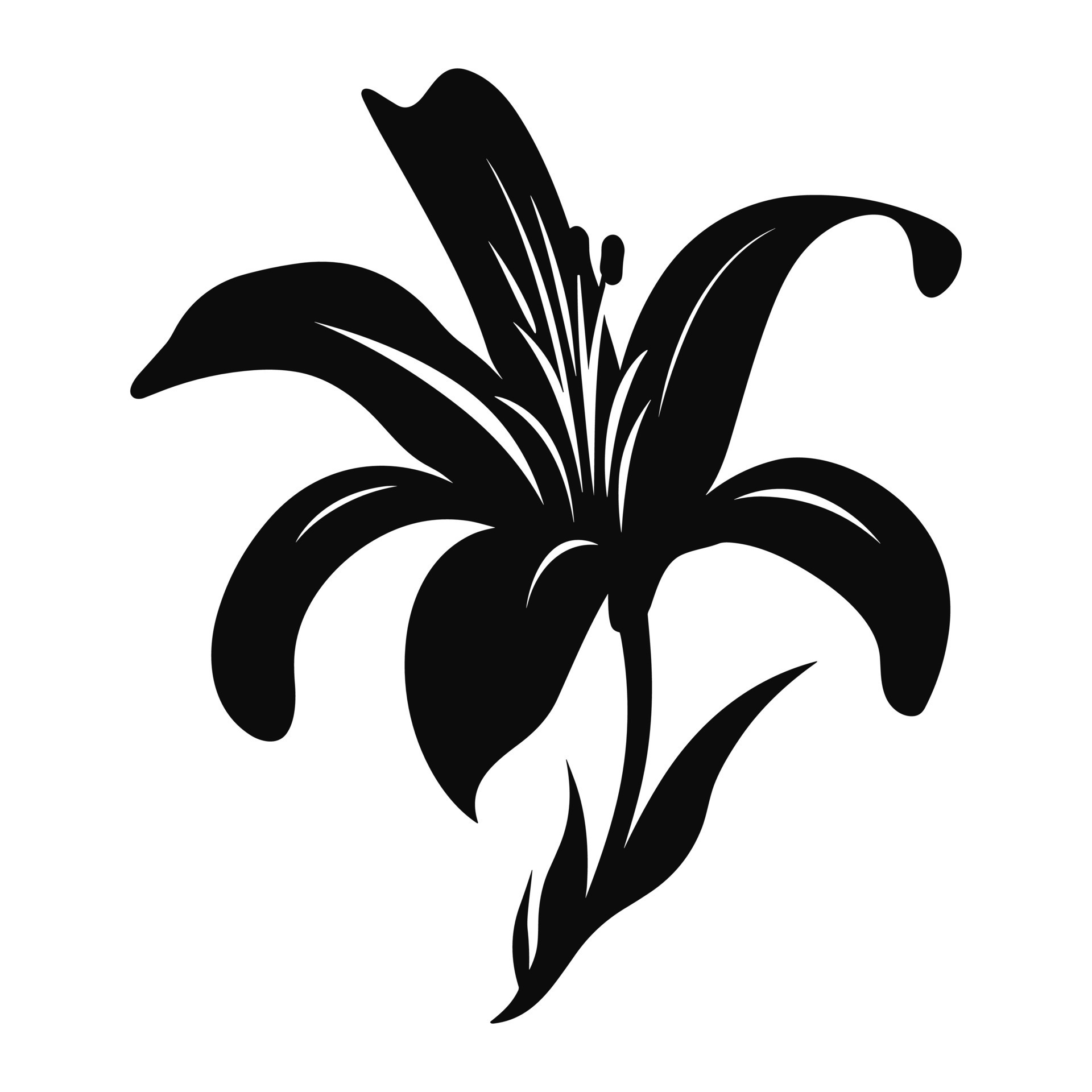 A Lily Flower Vector Silhouette isolated on a white background 35506409