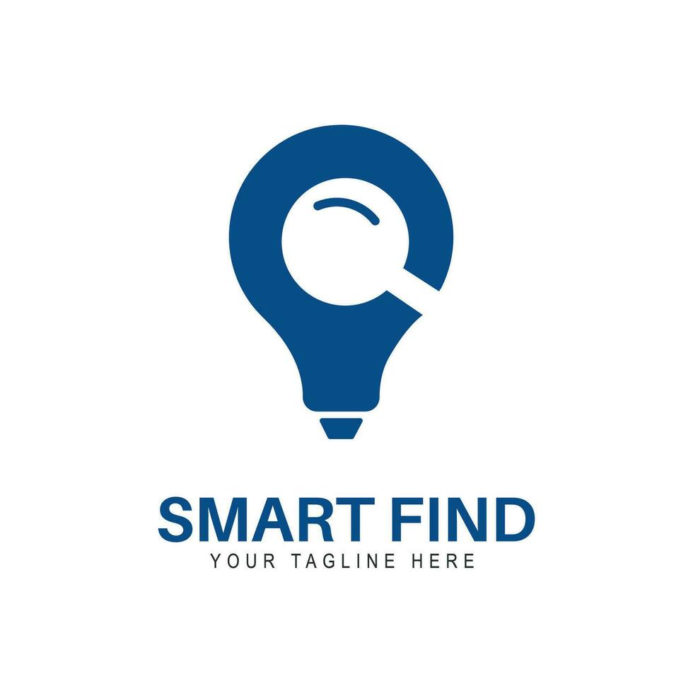 Smart find vector logo template. This design use bulb lamp symbol. Suitable for business.