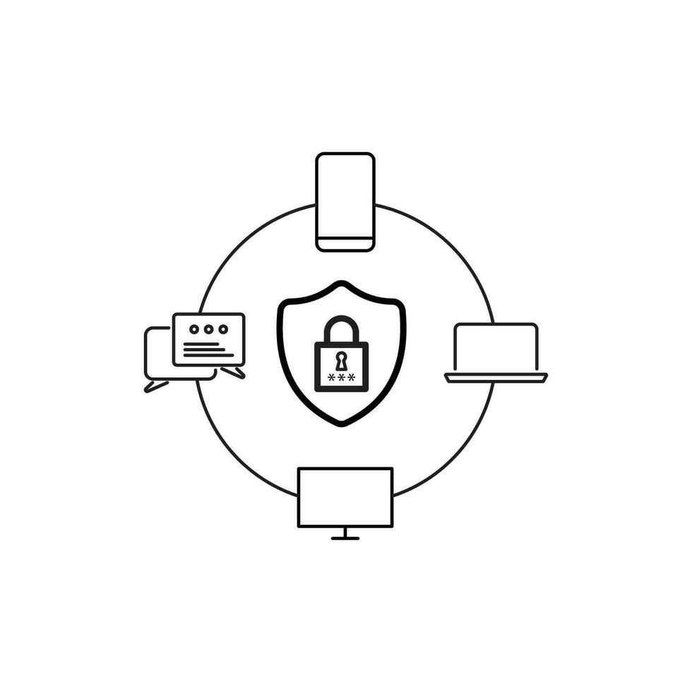 Comprehensive Cyber Security Fill Icons Data Protection, Spam, Antivirus, Password, Privacy, and More - Vector Illustration for Web Security