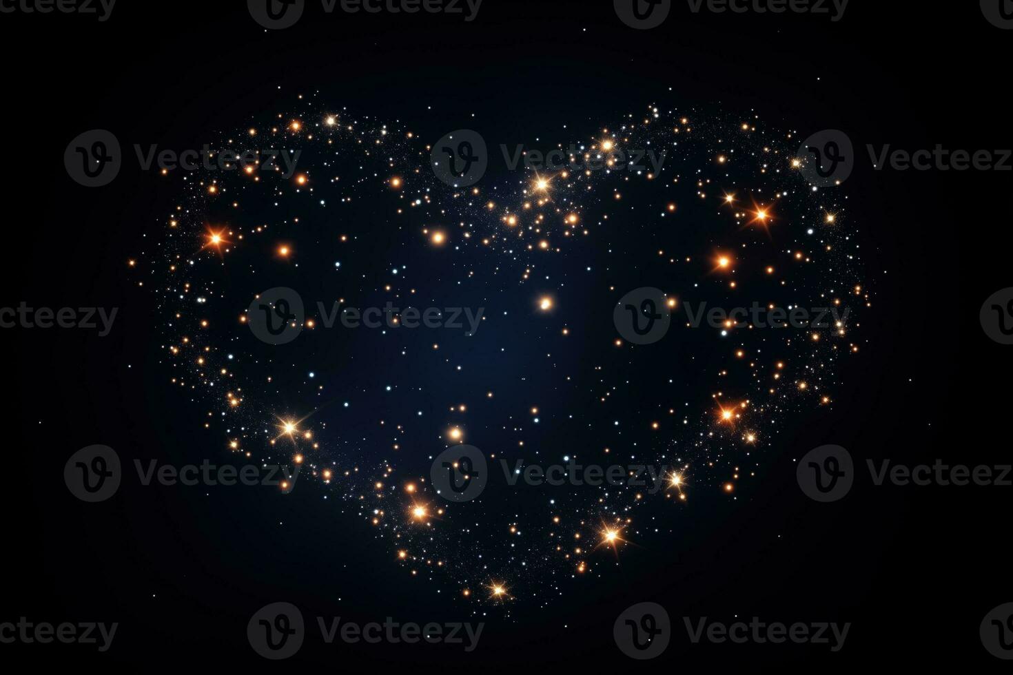 AI generated Constellation Featuring Heart Shaped Arrangements of Stars photo