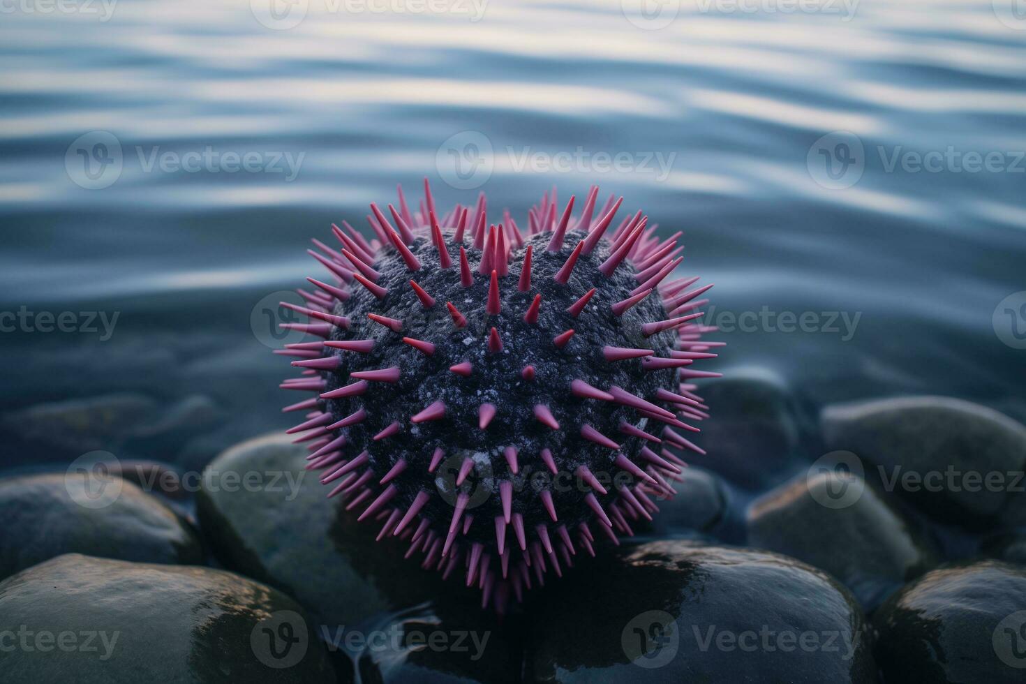 AI generated A Sea Urchin with Heart Shaped Spines photo