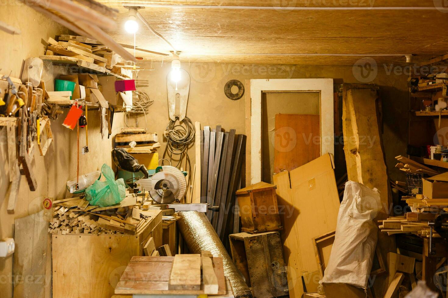 old garage full of tools and stuff photo