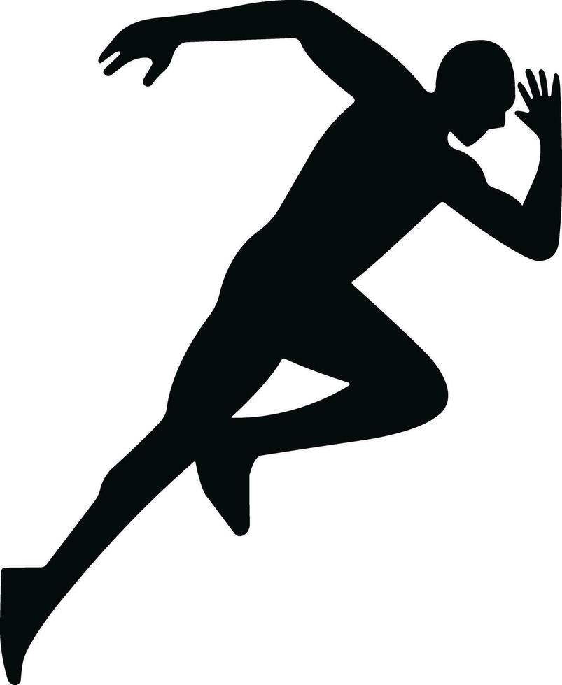 corriendo deporte hombre icono en departamento. aislado en conteniendo corredor, carrera, finalizar, chico palo figura corriendo rápido y trotar elementos. símbolo vector para aplicaciones y sitio web