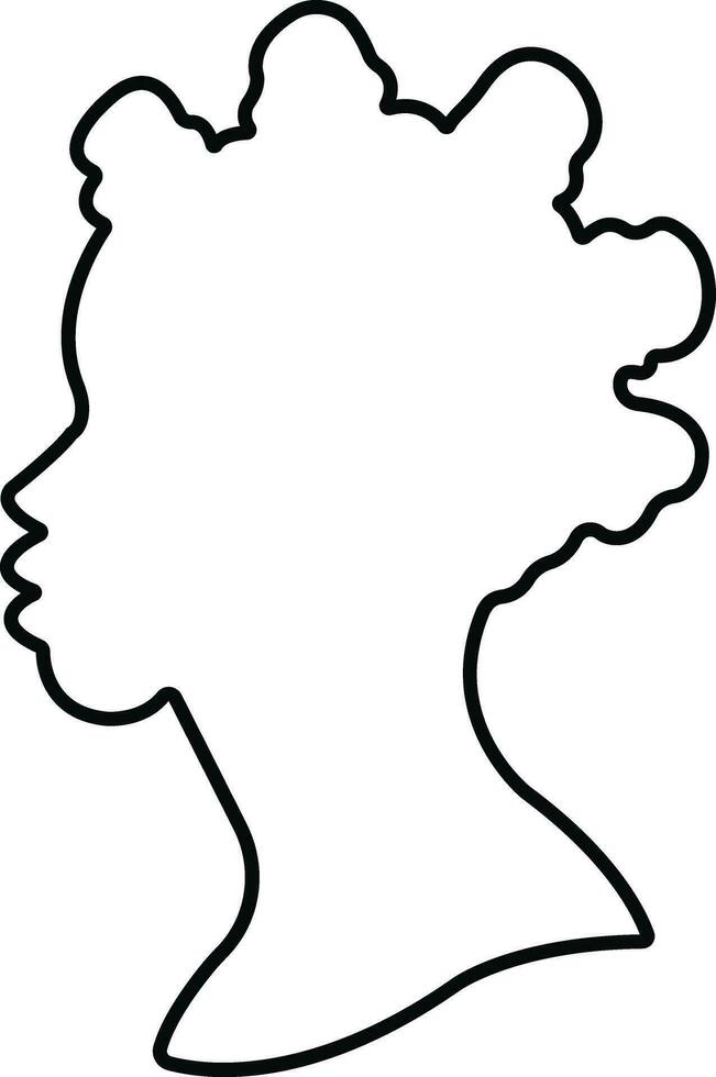 mujer icono en línea. aislado en elegante siluetas con diferente peinados símbolo de africano americano hermosa hembra cara en perfil. vector para aplicaciones y sitio web
