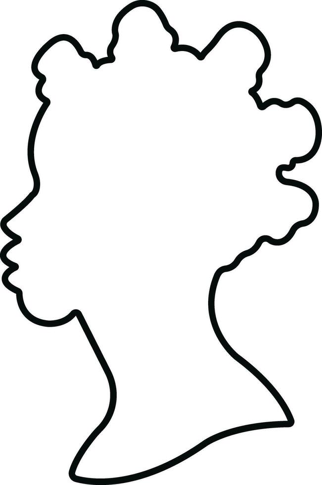 Women icon in line. isolated on elegant silhouettes with different hairstyles. symbol of African American Beautiful female face in profile. Vector for apps and website