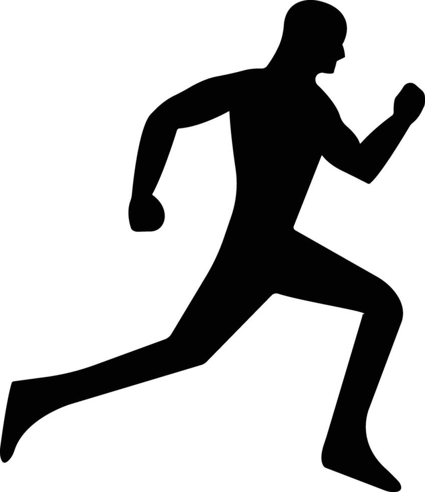 corriendo deporte hombre icono en departamento. aislado en conteniendo corredor, carrera, finalizar, chico palo figura corriendo rápido y trotar elementos. símbolo vector para aplicaciones y sitio web