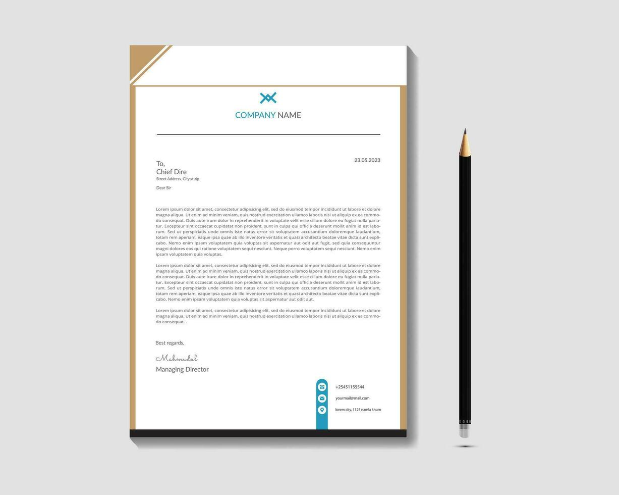 Creative abstract letterhend degsin. Professional business letterlend, newsletter magazine poster brochure design. vector