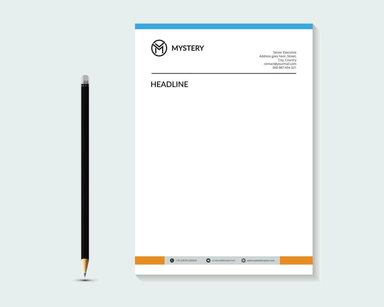 Creative and Clean Letterhead. Corporate modern Letterhead design. vector