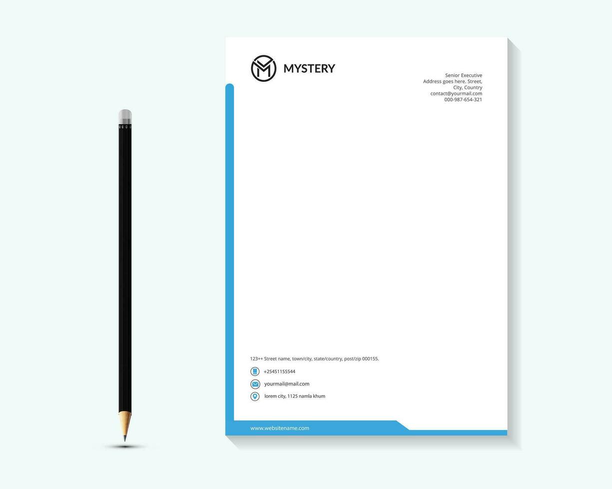 Creative and Clean Letterhead. Corporate modern Letterhead design. vector