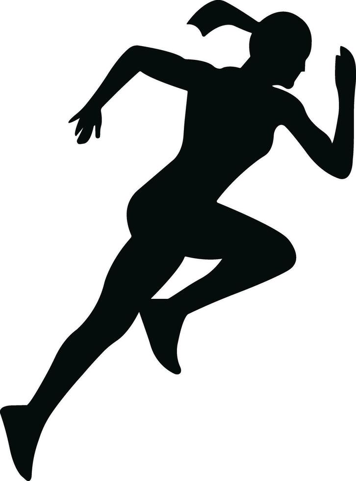 Running sport women icon in flat. isolated on Containing runner, race, finish, boy stick figure running fast and jogging elements. symbol Vector for apps and website