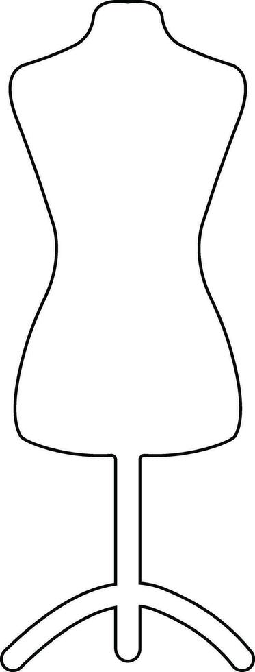 Plastic dummy on the stand icon in line. Sewing or tailoring tools kit sign symbol mannequins realistic female forms dress stands isolated on transparent background vector for apps and website