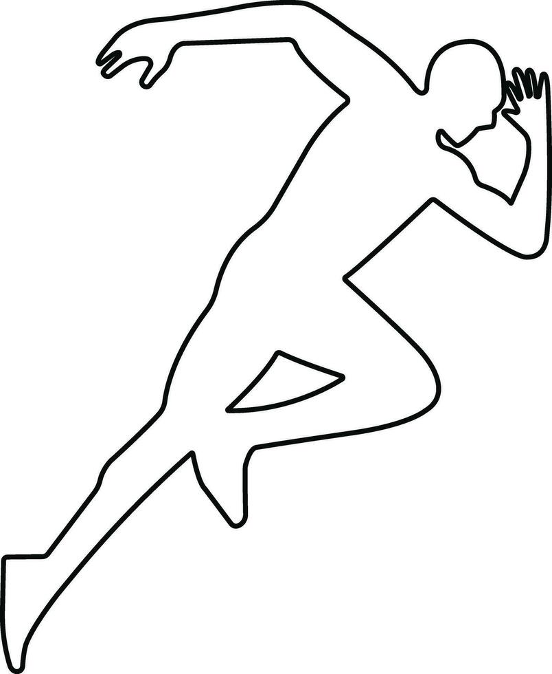 Running sport man icon in line. isolated on Containing runner, race, finish, boy stick figure running fast and jogging elements. symbol Vector for apps and website