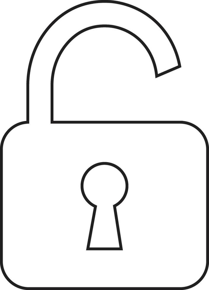 open Lock Icon in trend background. use for safety, privacy or Security system sign symbol. design, Vector for apps and website