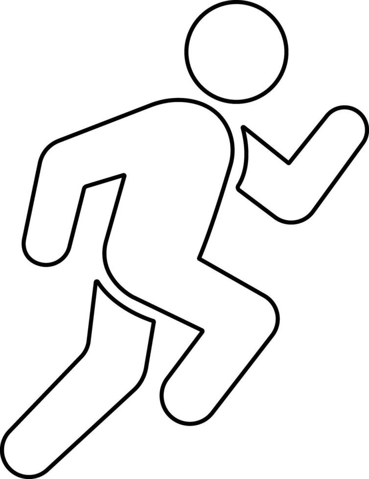 Running sport man icon in line. isolated Containing runner, race, finish, boy stick figure running fast and jogging elements. symbol Vector for apps and website